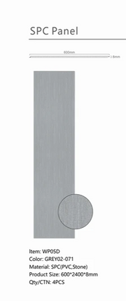 Wall Panel 05D - Dark grey - Wall Board - 240cm - (1 pack / 4pcs)