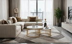 Gold & Marble Round Coffee Table Set of 2 for Living Room Nesting & Side Table