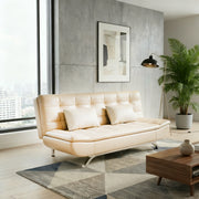 Kota leather Clic Clac Sofa Bed - Beige
