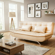 Kota leather Clic Clac Sofa Bed - Beige