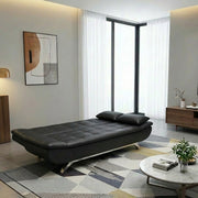 Kota leather Clic Clac Sofa Bed - Black