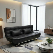 Kota leather Clic Clac Sofa Bed - Black