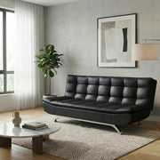 Kota leather Clic Clac Sofa Bed - Black