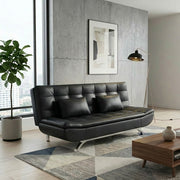 Kota leather Clic Clac Sofa Bed - Black