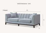 Duce Grey 3 Seater Sofa