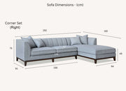 Duce Grey Chaise Sofa (Right)