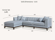 Duce Grey Chaise Sofa (Left)