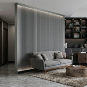 Wall Panel Trim A - WH Metallic Light Grey - WP 01 - 240cm - (1 pack / 10pcs)