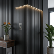 Wall Panel Trim A - E Black - WP 01 - 240cm - (1 pack / 10pcs)