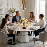 Riviera Extendable Round Ceramic Dining Table