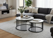 Delana Nest Marble & Black Coffee Table