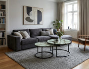 Delta Nest Grey/White Marble & Black Coffee Table