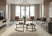 Delta Nest Grey/White Marble & Black Coffee Table