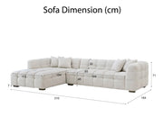 Choice Bubble Chaise Sofa (Left) in Beige or Grey