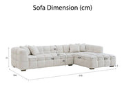 Choice Bubble Chaise Sofa (Right) in Beige or Grey