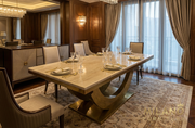 Valenci Cream Marble & Gold Dining Table 200cm x 100cm