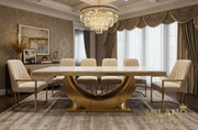 Valenci White Marble & Gold Dining Table 200cm x 100cm