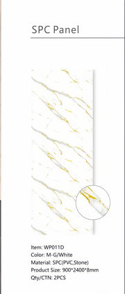 Wall Panel 011D - Gold and White Marble - Wall Board - 240cm - (1 pack / 2pcs)
